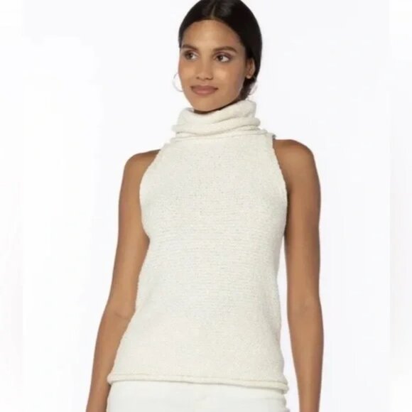 Velvet Heart CRISTO Burned Orange Sleeveless Knit Turtleneck 100% Cotton Top L - Picture 8 of 8